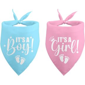 Gender Reveal Dog Bandana It's a Girl It's a Boy Baby Announcement Dog Bandana Gender Reveal Photo Prop Pet Accessories for Dog Lovers Owner Gift Pack of 2