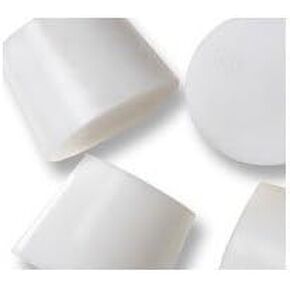 #6 White Silicone Rubber Stoppers, Rubber Plugs, Tapered, Industrial Grade (Qty 25)