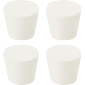MECCANIXITY Silicone Rubber Tapered Plug 30mm to 37mm Solid Test Tubes Bungs Stopper White Translucent for Lab Home 4 Pieces
