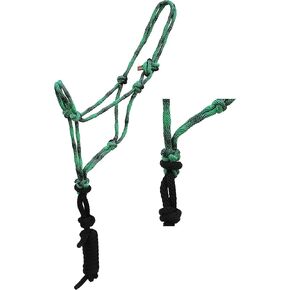 CHALLENGER Nylon Horse Nylon Braided Rope Noseband Halter w/Lead Rope 606RT35