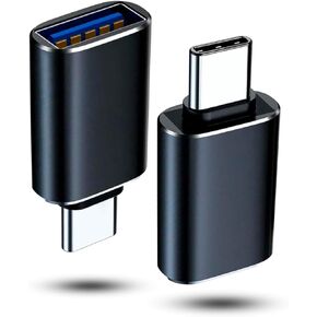 SaiTech IT 2 Pack Type C Female to USB A Male 2.0 Adapter USB C Male to USB 2.0 Female Connector, OTG Converter Adapter Compatible with Android Phones, Type C or Thunderbolt 4/3 Devices - Black