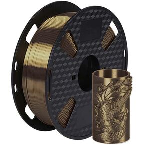 Silk Mocha Brown PLA Filament 1.75 mm 3D Printing Filament 1KG 2.2LBS Spool Shine Silky Shiny Metallic Metal PLA 3D Printer Material CC3D Silk PLA