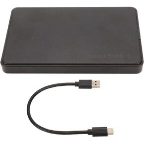 SSD Enclosure, Hard Drive Enclosure 2.5in USB3.1 Type C 10Gbps Transfer ABS Material HDD SSD External Enclosure Hard Drive Case with LED Indicator
