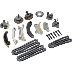 X AUTOHAUX Engine Timing Chain Kit for Chevy Equinox Malibu for Cadillac CTS SRX STS for Buick Enclave 2.8L 3.0L 3.6L Replace 1255861 9-0753S w/Chain Guide Tensioner Sprocket