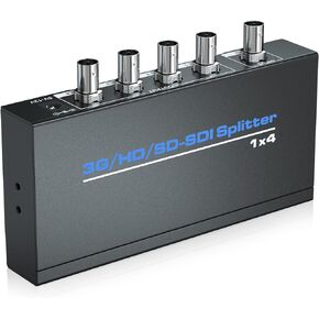 SDI Splitter 1 x 4, 1 in 4 Out SDI Distributor, 4 Way SDI Splitter Compatible with 3G-SDI/HD-SDI/SD-SDI