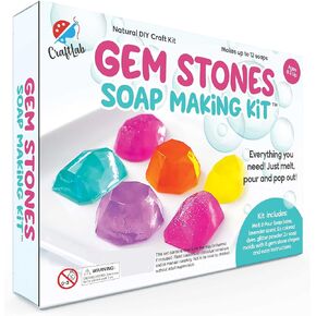 Gem Stones Soap Making Kit, Soap Molds, DIY Arts & Crafts Project, Gift & STEM Science Experiment for Kids Girls Boys Ages 8-12 and Up