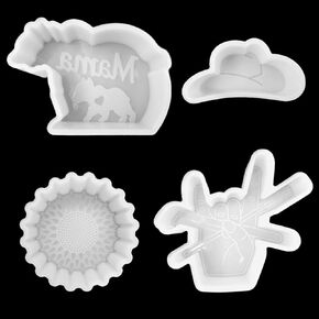 2 Pcs Set Freshie Silicone Mold Car Freshie Mold for Aroma Beads DIY Handmade Freshies Mould (4-Cow + 4-Cup)