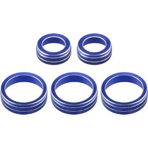 ACROPIX Front Car AC Media Tune Knob Cover Ring Fit for VW Golf MK7 - Pack of 5 Blue