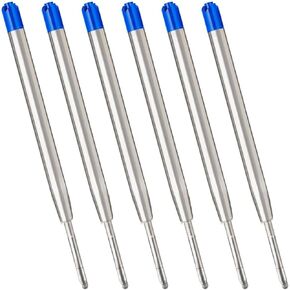Parker Compatible Refills for Ballpoint Pens, Pack of 6 Refills (Medium Tip, Black Refill)