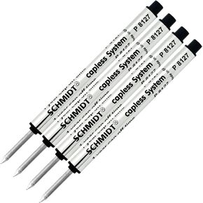 4 Pack - Schmidt P8127 Short Capless Rollerball - Black Ink