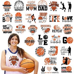 Cholemy 30 Pcs Iron on Decals Iron on Transfers Vinyl Patch Bulk T Shirts Stickers Mom DIY Craft Lover Gift Sport Ball Team Fan Heart Boy Girl Bag Hat Pillow Decoration(Baseball)