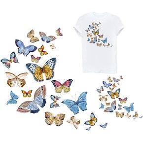 Ceresa Inc Butterfly Iron On Patches Heat Transfer Stickers Cute Appliques Repair and Decorate for Clothes Jackets Hats Backpacks Jeans,Kids Boys Girls with Waterproof A-Level Washable1Pcs 21 Patterns