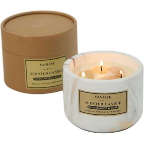 Scented Candles for Home - 100% Natural Soy Candles with Healing Crystals - Perfect Candles for Women and Candles for Men - Candles for Home Scented with Crystals and Healing Stones Included