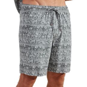 CARIBBEAN JOE Men's Lightweight Sleepwear Pajama Shorts, 100% Cotton Pjs with Fun Aztec Print, Sleep Bottoms