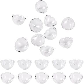 FASHEWELRY 10pcs Flower Bead Cap for Wind Chimes Glass Flower Beads Jellyfish Charms for Jewelry Making DIY Earring Making