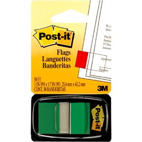 Post-it Flags, Green, 1 Inch Wide, 50 per Dispenser, 1 Dispenser per Pack (680-3 (36))