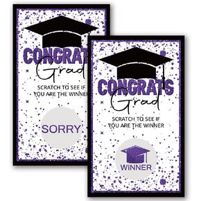 50 قطعة من بطاقات الخدش لحفلات التخرج، 2 بوصة × 3.5 بوصة، بطاقات لوازم ألعاب حفلات التخرج، بطاقات ألعاب مضحكة لحفلات التخرج للمدرسة الثانوية أو حفلات التخرج الجامعية (DLM182) in Kuwait