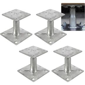 RULLINE Adjustable Floor Support Jacks - Set of 4, Ideal for Floor Joists, RV Steps Stabilizer,Mini Screw Jack (3.5" to 6" Extension)
