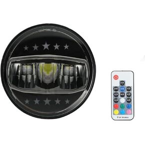 SUNPIE Compatible with H_arley Motorcycles 5-3/4 5.75 Stars Color Changing LED Headlight
