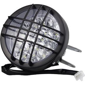 LED Front Headlight Lamp 12V 3Wires Aftermarket Replacement Parts Fits for 50cc 70cc 90cc 110cc 125cc 150cc 200cc ATV Quad 4 Wheeler Go Kart Roketa Sunl Taotao Coolsport Kazuma Etc.