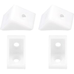 20x20x15mm(LxWxH) Plastic Corner Brackets -20Pack - Good for Furniture Repairing - 2 Holes L Shape Right Angle Brace - White