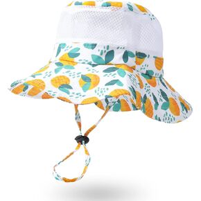 قبعة HUIANER Baby Sun Hat قابلة للتنفس للأطفال الصغار، قبعة صيفية شبكية بحافة واسعة قابلة للتعديل للعب الصيف في الهواء الطلق والسفر على الشاطئ باللون الأبيض