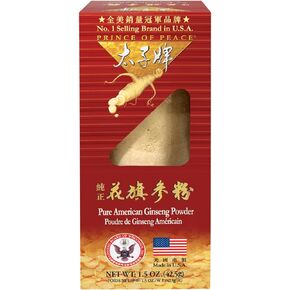 Prince of Peace 100% Wisconsin American Ginseng Powder (Panax Quinquefolium), Gift Box 1.5oz