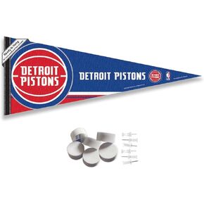 Detroit Pistons Pennant Flag and Wall Tack Pads Mounts