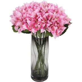 8pcs Silk Bougainvillea Branches Artificial Flowers 17.7" Long Stem Fushia Faux Bougainvillea Fake Flower Plant Branches for Wedding Centerpieces Home Table Decoration(Fushia)