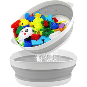 Bath Toy Storage Organizer Foldable, Bath Toy Holder for Bathtub Toy Storage Bath Tub Toy Basket with Removable Base, Bathtub Shower Toy Holder for Drain Drying, Bathroom Toy Storage Bin for Kids in Saudi Arabia