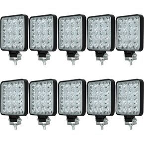 AnTom LED Truck Work Lights,10Pcs 48W High Brightness LED Flood Light Bar,4x4 inch Off-Road Vehicle Lights, DC12V LED Miniature Lights, 4800lm for ATVs, SUVs, UTVs, Jeeps, Boats,