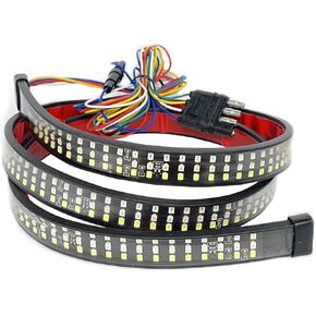 48in LED Tailgate Light Bar Strip for Pickup Truck 3-Color Red White Yellow Switchback, Sequential Turn Signal, Reverse, Brake, Tail Light Kit
