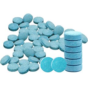 ASUBHA 50 Pcs Car Windshield Washer Fluid Concentrate Tablets, Windshield Wiper Fluid Solid Effervescent Tablet, Car Glass Solid Wiper Cleaning Tablets Remove Glass Stains, Clear Vision