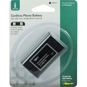 Power Gear Rechargeable Cordless Phone Battery, 3.6V, 850mAh Battery Pack, Nickel Metal Hydride, Cordless Phone Handset Compatible, 76411