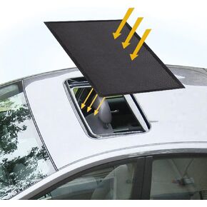 PSLER Sunroof Sun Shade, Car Moon Roof Mesh Quick Install Magnetic Net Sun UV Protection Cover Durable UV Sun Protection Cover for Car Parking on Trips, Camping, Overnight Camping (125 * 100cm)