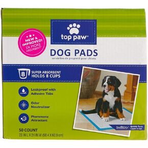 Top Paw Dog Pads | New & Improved! 2X More Absorbent (50 Count)
