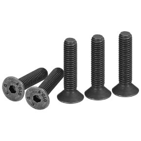 M4-0.7x12mm Flat Head Socket Cap Screws, 50 Pack Hex Socket Flat Head Screws Carbon Steel Black Oxide, Full Thread, Countersunk Bolts