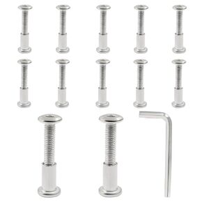 M6 x 10mm Screw Post Binding Screws, Stainless Steel Leather Screw Binding Bolts for Furniture Belt Leather Crafts, 12 Sets
