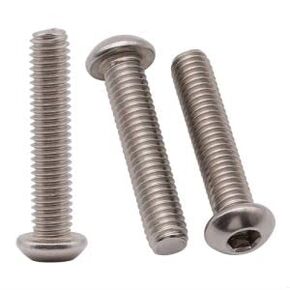 M5 x 8mm (100 Pack) Hex Socket Button Head Cap Screws Bolts, Allen Socket Drive, 304 Stainless Steel 18-8, Bright Finish, Full Thread, Machine Thread