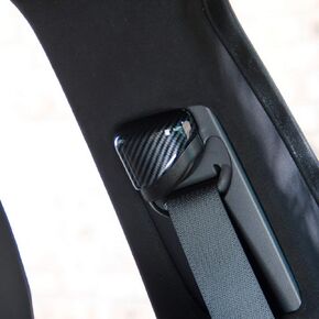 crosselec Carbon Fiber Seat Safety Belt Button Decor Cover Trim for Dodge Charger 2015+/Chrysler 300 2015-2021