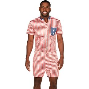 Tipsy Elves Casual One Piece Romper for Men Short Sleeve Button Down Jumpsuit - The Original Romphim