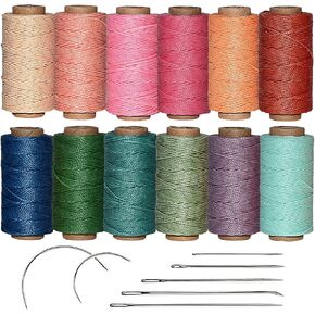 Kivisin Colorful Round Waxed Thread, 0.8mm Wax Strings 35 Yards Each Spool, Polyester Stiff Thread for Micro Macrame Jewelry Making, Bracelets Braiding, Sewing, Beading, Bookbinding and Stitching