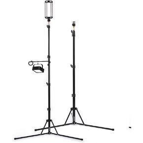 CLAYMORE Tripod Stand+ (Black) - Premium Lightweight Aluminum Outdoor Action Camera, Fan & Lighting Stand, 1/4" Mount, 19-79in, 360° Ball Head, Wind-Resistant. Carrying Case and Dual-Sided Hook.