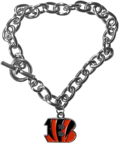 NFL Siskiyou Sports Womens Cincinnati Bengals Charm Chain Bracelet One Size Team Color in Saudi Arabia