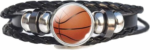 سوار رياضي - 7 هدايا رياضية، كرة السلة، كرة القدم، الكرة اللينة، كرة القدم الأمريكية، الكرة الطائرة، التنس، البلياردو، أساور مضفرة قابلة للتعديل للفتيات والفتيان، عبوة سوداء مكونة من قطعة واحدة in Kuwait