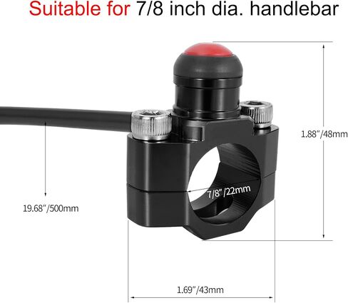 Headlight Switch for Light Bee,ZANGOMB CNC Aluminum Waterproof Headlight On/Off Switch with Mounting Backplate for Surron Segway Accessories,Black in Saudi Arabia