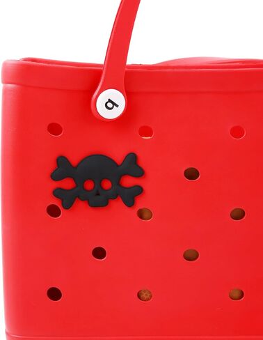 Black Skull Charm Accessory for Bogg Bag and Simply Southern Tote,Halloween Decorative Inserts Accessories for DIY Your Beach Bag in Saudi Arabia