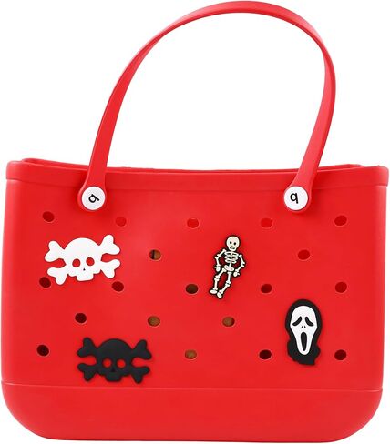Black Skull Charm Accessory for Bogg Bag and Simply Southern Tote,Halloween Decorative Inserts Accessories for DIY Your Beach Bag in Saudi Arabia