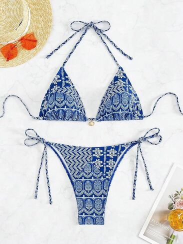 Women's Floral Printed Bikini Sets Boho Geometric Summer Swimsuit Bathing Suit in Saudi Arabia