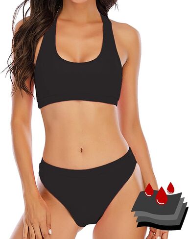 Period Swimwear for Teens Two Piece Swim Bikini Sets Women Period Swimsuit Girls Leakproof Bathing Suits Sporty in Saudi Arabia